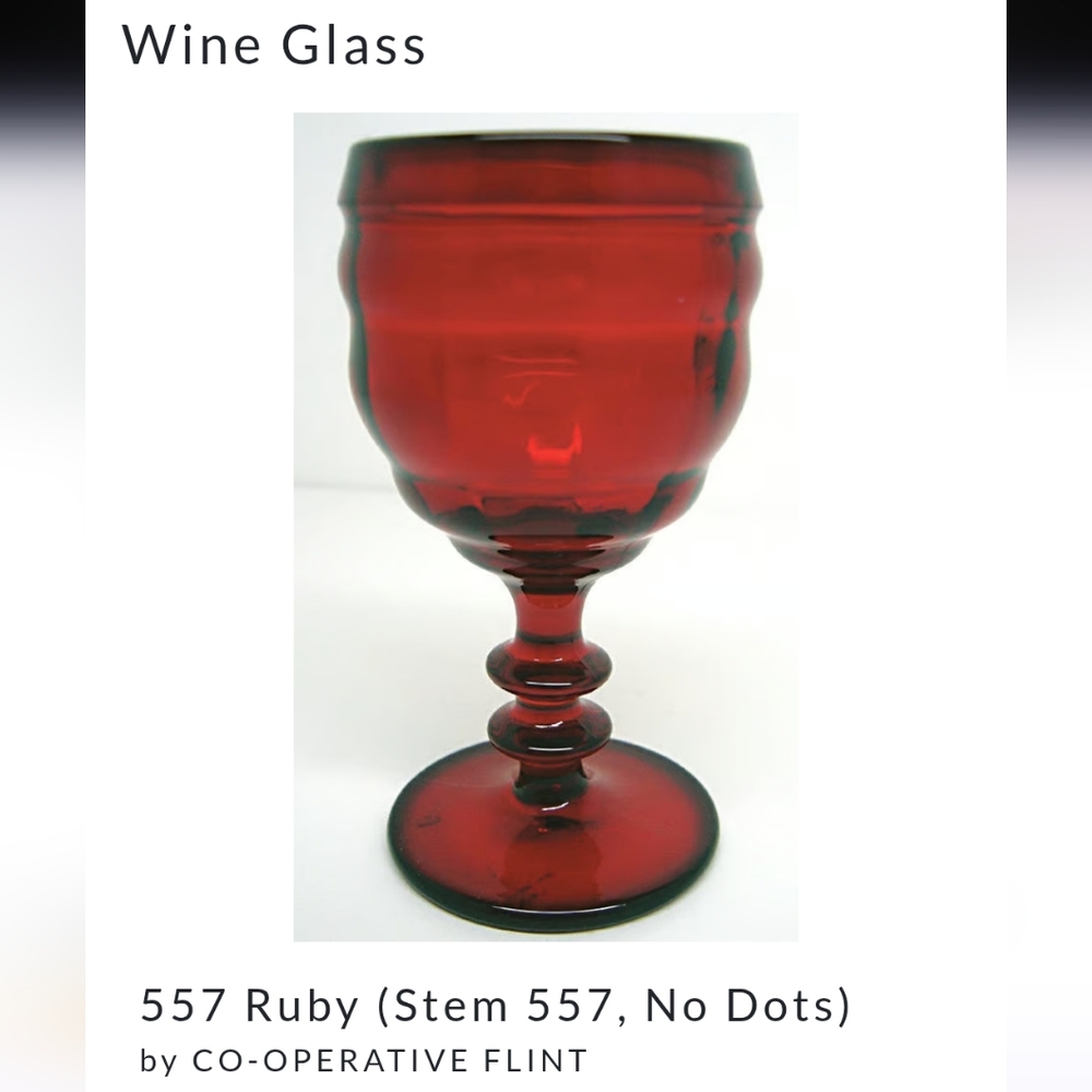 3 FOR $20! Vintage Co-Op Flint Glass Ruby Amberina Goblet GLOWS